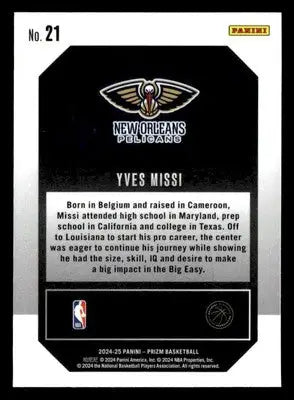 2024-25 Panini Prizm #21 Yves Missi Emergent - Basketball Card Single