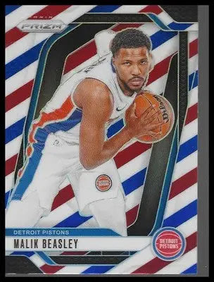 2024-25 Panini Prizm #211 Malik Beasley Prizms Red White and Blue