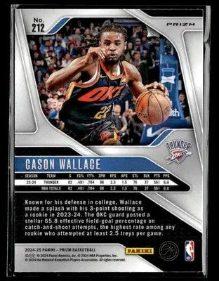 2024-25 Panini Prizm #212 Cason Wallace Prizms Fast Break - Basketball Card Single