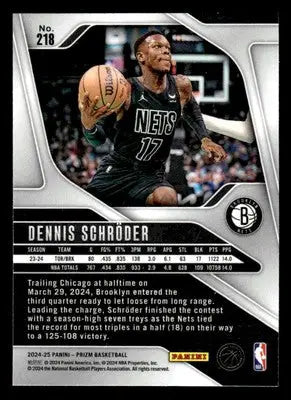 2024-25 Panini Prizm #218 Dennis Schroder - Basketball Card Single