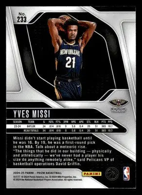 2024-25 Panini Prizm #233 Yves Missi - Basketball Card Single