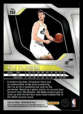 2024-25 Panini Prizm #263 Kyle Filipowski Base RC Utah Jazz - Basketball Card Single
