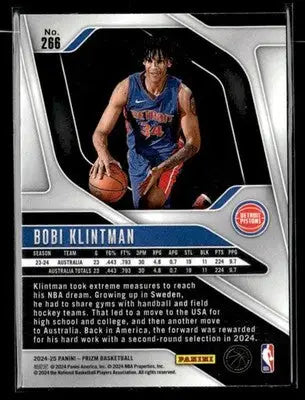 2024-25 Panini Prizm #266 Bobi Klintman - Basketball Card Single