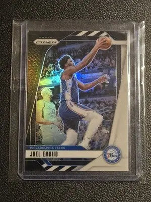 2024-25 Panini Prizm #28 Joel Embiid Prizms Black White SSP - Basketball Card Single