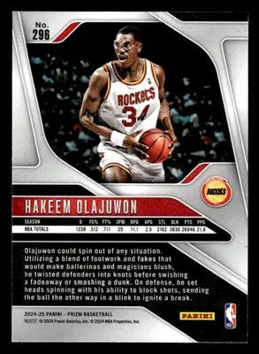 2024-25 Panini Prizm #296 Hakeem Olajuwon - Basketball Card Single