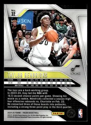 2024-25 Panini Prizm #32 Taylor Hendricks - Basketball Card Single