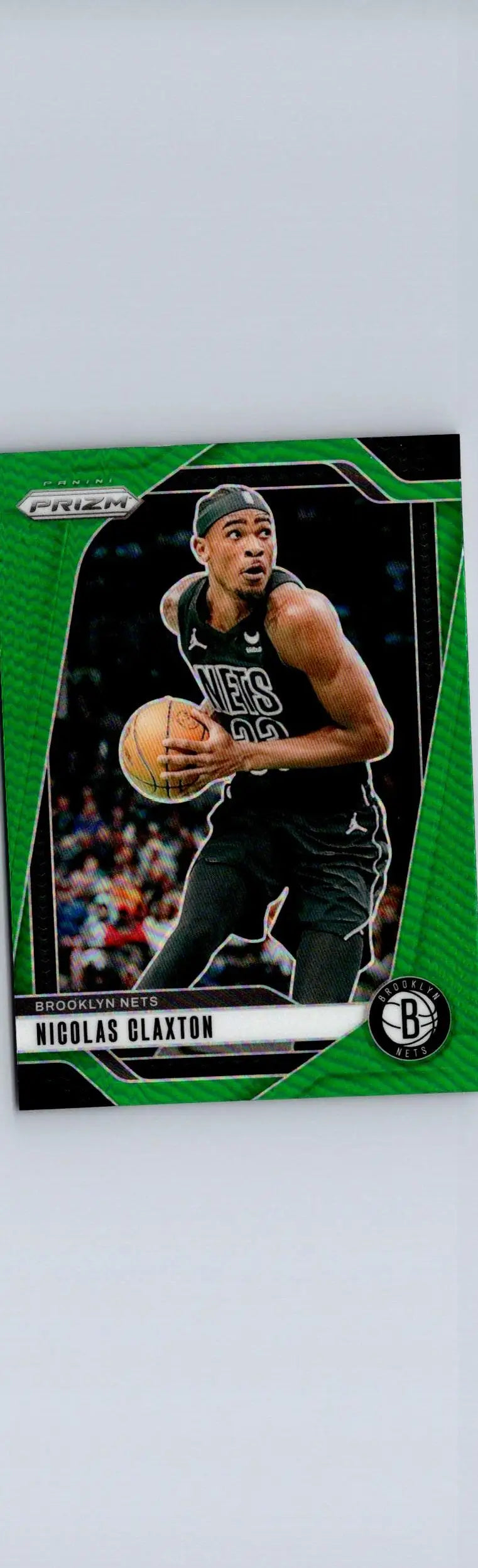 Nicolas Claxton basketball card from 2024-25 Panini Prizm featuring Claxton Prizms Green