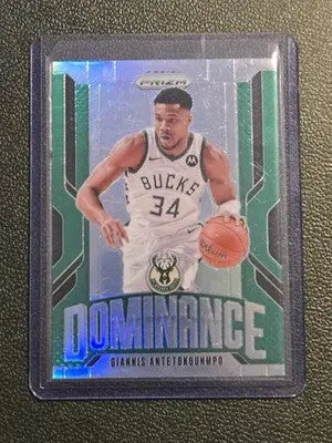 2024-25 Panini Prizm #4 Giannis Antetokounmpo Dominance Prizms Green - Basketball Card Single