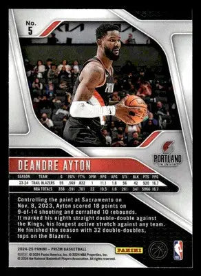 2024-25 Panini Prizm #5 Deandre Ayton - Basketball Card Single