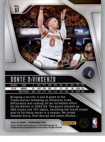 2024-25 Panini Prizm #51 Donte DiVincenzo NM-MT Timberwolves ID:77208 - Basketball Card Single