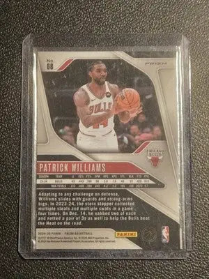 2024-25 Panini Prizm #68 Patrick Williams Prizms Black White - Basketball Card Single