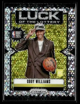 2024-25 Panini Prizm #7 Cody Williams Luck of the Lottery Fast Break Prizm Jazz - Basketball Card Single
