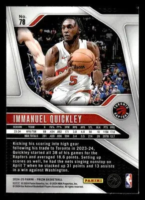 2024-25 Panini Prizm #78 Immanuel Quickley - Basketball Card Single