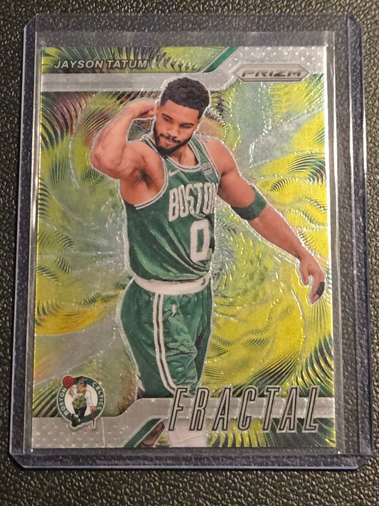 2024-25 Panini Prizm #9 Jayson Tatum Fractal - Basketball Card Single