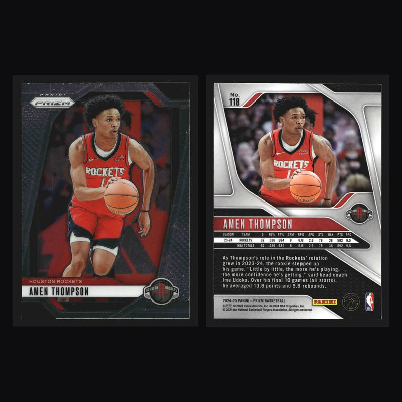 2024-25 Panini Prizm Amen Thompson #118 Houston Rockets - Basketball Card Single