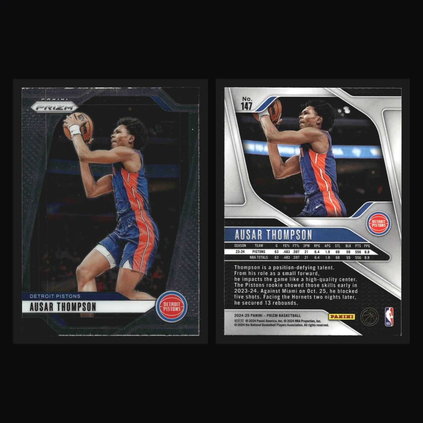 2024-25 Panini Prizm Ausar Thompson #147 Detroit Pistons