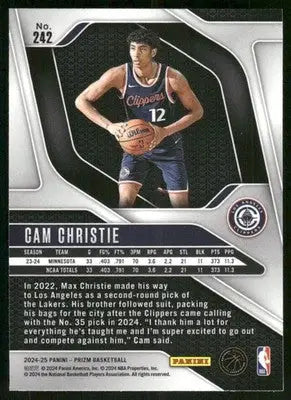 2024-25 Panini Prizm Basketball Cam Christie #242 RC Basketball - Basketball Card Single