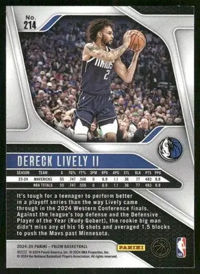 2024-25 Panini Prizm Basketball Dereck Lively II #214 Basketball - Basketball Card Single