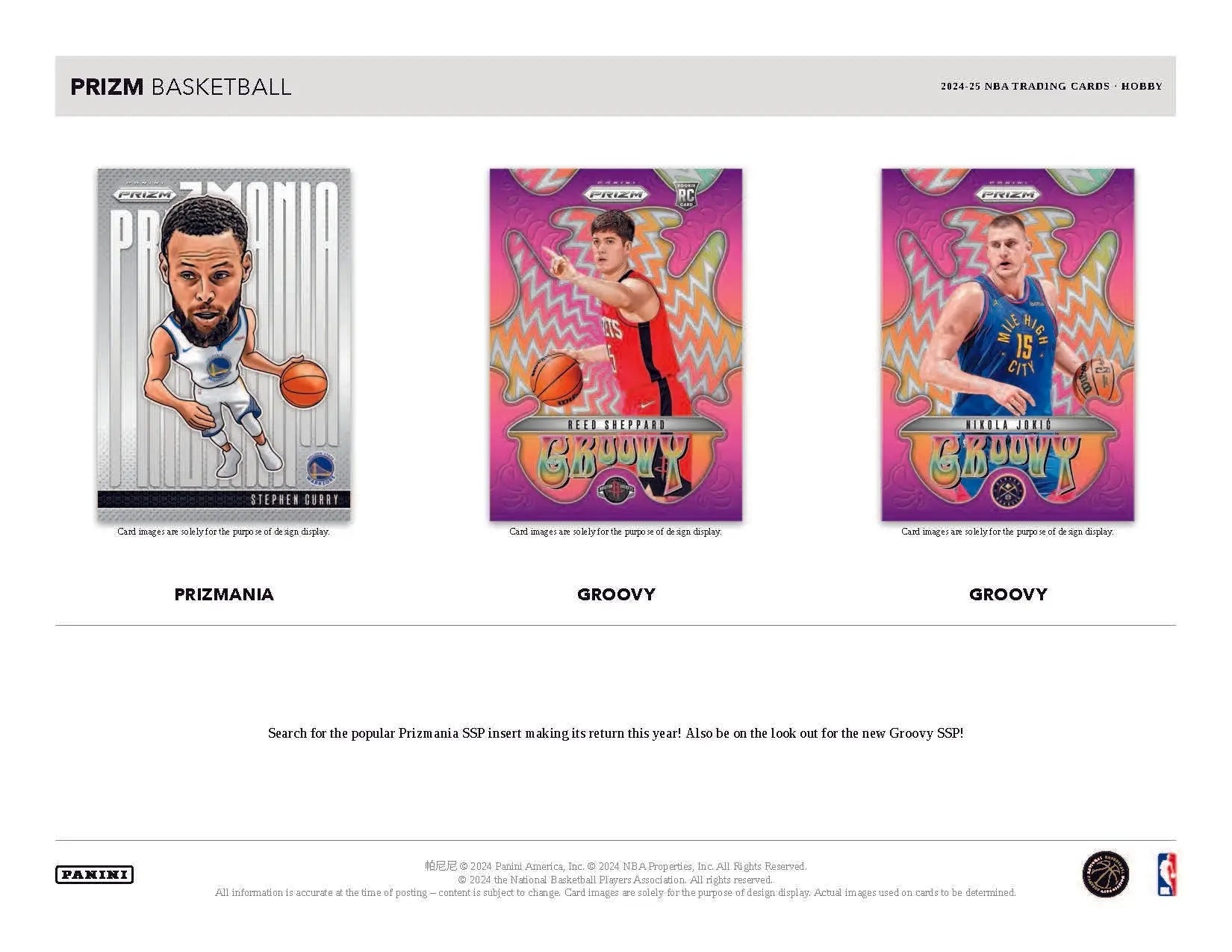 Basketball trading cards from 2024-25 Panini Prizm NBA Basketball Hobby Box featuring prizm nba basketball cards
