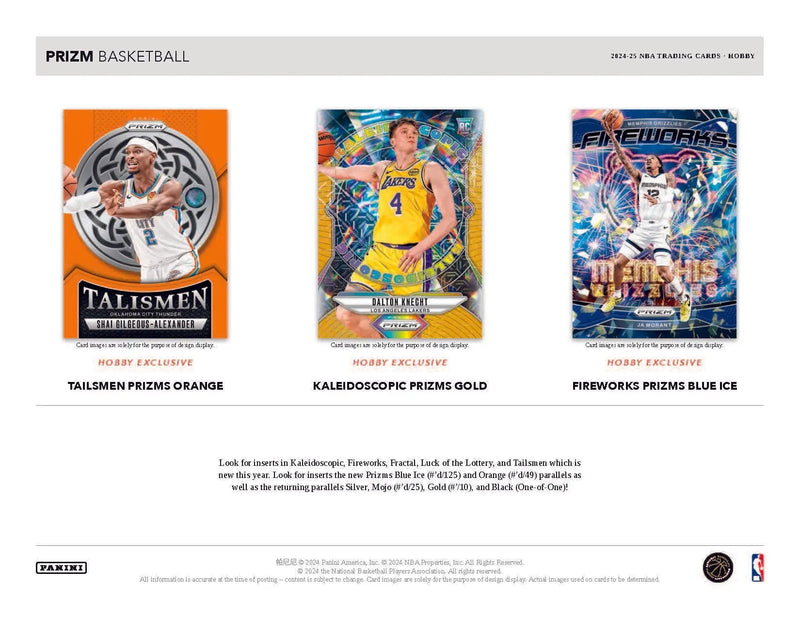 2024-25 Panini Prizm Basketball Hobby Box - Sports Cards - Basketball Sealed