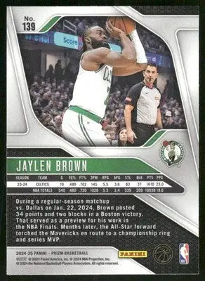 2024-25 Panini Prizm Basketball Jaylen Brown #139 Basketball - Basketball Card Single