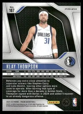 2024-25 Panini Prizm Basketball Klay Thompson #107 Red White Blue Basketball - Basketball Card Single