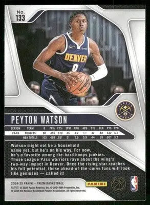 2024-25 Panini Prizm Basketball Peyton Watson #133 Basketball - Basketball Card Single
