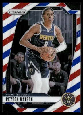 2024-25 Panini Prizm Basketball Peyton Watson #133 Red White Blue Basketball - Basketball Card Single