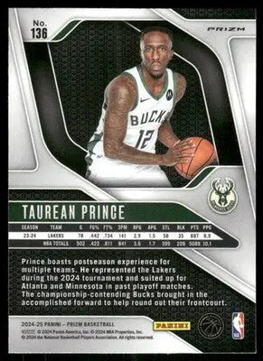 2024-25 Panini Prizm Basketball Taurean Prince #136 Red White Blue Basketball - Basketball Card Single