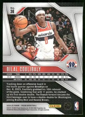 2024-25 Panini Prizm Bilal Coulibaly #36 Basketball - Basketball Card Single