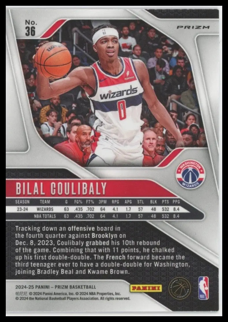 2024-25 Panini Prizm - Bilal Coulibaly #36 Pink Ice Prizm