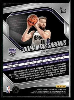 2024-25 Panini Prizm Black #109 Domantas Sabonis - Basketball Card Single