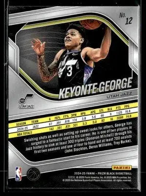2024-25 Panini Prizm Black #12 Keyonte George - Basketball Card Single