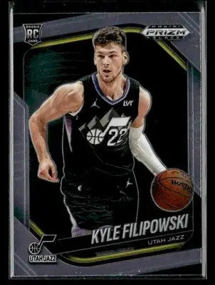 2024-25 Panini Prizm Black #125 Kyle Filipowski Base RC Utah Jazz - Basketball Card Single