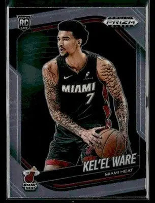 2024-25 Panini Prizm Black #156 Kel’El Ware Base RC Miami Heat