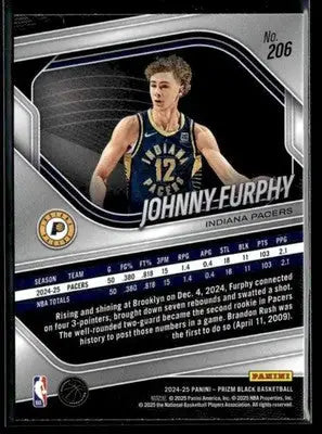 2024-25 Panini Prizm Black #206 Johnny Furphy - Basketball Card Single