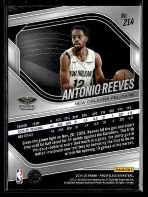 2024-25 Panini Prizm Black #214 Antonio Reeves - Basketball Card Single