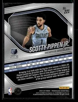 2024-25 Panini Prizm Black #221 Base Scotty Pippen Jr. - Basketball Card Single
