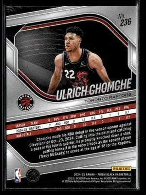 2024-25 Panini Prizm Black #236 Ulrich Chomche - Basketball Card Single
