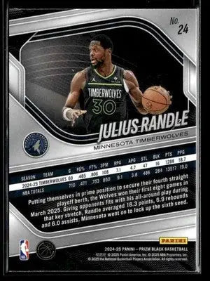 2024-25 Panini Prizm Black #24 Julius Randle - Basketball Card Single