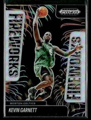 2024-25 Panini Prizm Black #24 Kevin Garnett Fireworks Silver Prizm Celtics - Basketball Card Single