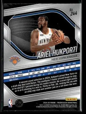 2024-25 Panini Prizm Black #244 Ariel Hukporti - Basketball Card Single
