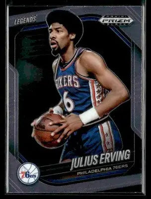 2024-25 Panini Prizm Black #263 Julius Erving Legends Philadelphia 76ers - Basketball Card Single