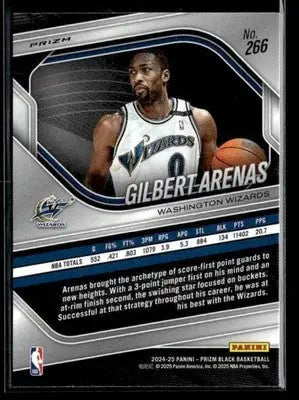 2024-25 Panini Prizm Black #266 Gilbert Arenas Legends Silver Prizm - Basketball Card Single