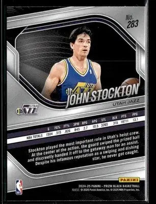 2024-25 Panini Prizm Black #283 John Stockton Legends Utah Jazz - Basketball Card Single