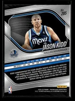 2024-25 Panini Prizm Black #285 Jason Kidd Legends - Basketball Card Single