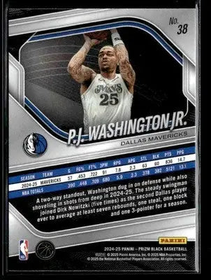 2024-25 Panini Prizm Black #38 PJ Washington Jr - Basketball Card Single