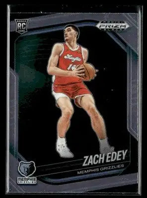 2024-25 Panini Prizm Black #64 Zach Edey Base RC Memphis Grizzlies - Basketball Card Single