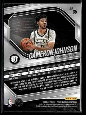 2024-25 Panini Prizm Black #66 Cameron Johnson Base Brooklyn Nets - Basketball Card Single