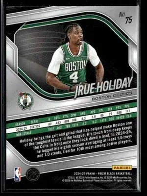2024-25 Panini Prizm Black #75 Jrue Holiday Base Boston Celtics - Basketball Card Single